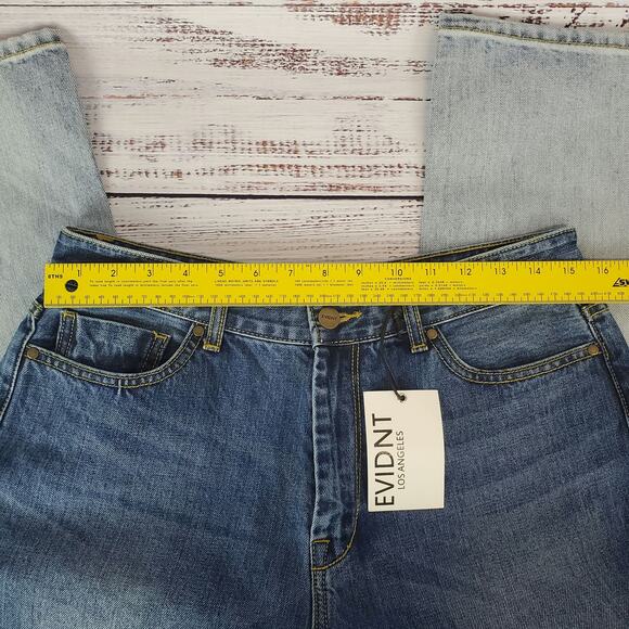 EVIDNT Los Angelos Malibu Crop Jeans Sz 30 Dip Dyed Two Toned Capri NWT Festival - Picture 12 of 15